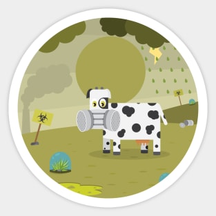 Pollution Cow Sticker